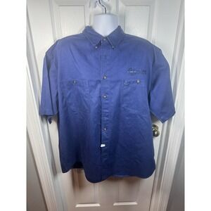 Exquisite Design‎ Chevy Racing Team Shirt Mens XL Short Sleeve Button Down Blue